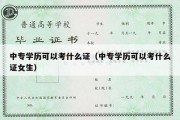 中专学历可以考什么证（中专学历可以考什么证女生）