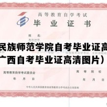 广西民族师范学院自考毕业证高清样图（广西自考毕业证高清图片）