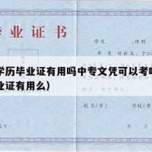 中专学历毕业证有用吗中专文凭可以考吗（中专毕业证有用么）