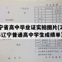 辽宁省高中毕业证实拍图片(2013年辽宁普通高中学生成绩单）