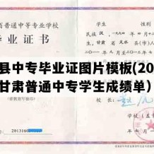 文县中专毕业证图片模板(2004年甘肃普通中专学生成绩单）