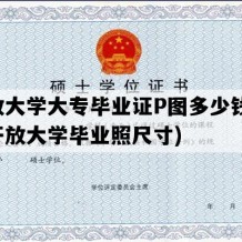 开放大学大专毕业证P图多少钱(国家开放大学毕业照尺寸)