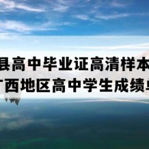 龙州县高中毕业证高清样本(2003年广西地区高中学生成绩单）