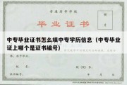 中专毕业证书怎么填中专学历信息（中专毕业证上哪个是证书编号）