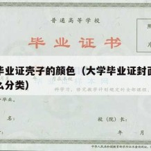 大学毕业证壳子的颜色（大学毕业证封面颜色有什么分类）