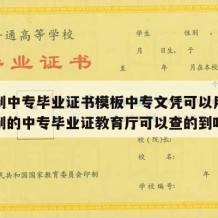 全日制中专毕业证书模板中专文凭可以用吗（全日制的中专毕业证教育厅可以查的到吗）