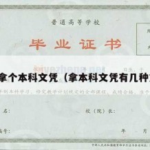 想要拿个本科文凭（拿本科文凭有几种方式）