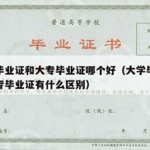 大学毕业证和大专毕业证哪个好（大学毕业证和大专毕业证有什么区别）