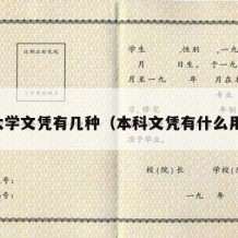 大学文凭有几种（本科文凭有什么用）