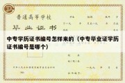 中专学历证书编号怎样来的（中专毕业证学历证书编号是哪个）