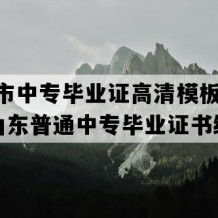 诸城市中专毕业证高清模板(2005年山东普通中专毕业证书编号）