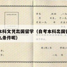 自考本科文凭出国留学（自考本科出国留学需要什么条件呢）