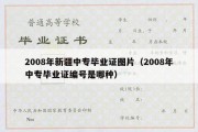 2008年新疆中专毕业证图片（2008年中专毕业证编号是哪种）