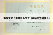 本科文凭上面是什么文凭（本科文凭叫什么）