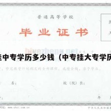 挂中专学历多少钱（中专挂大专学历）