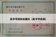 高中学历样本图片（高中学历表）