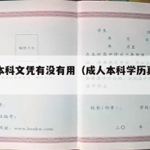 成人本科文凭有没有用（成人本科学历真的有用吗）