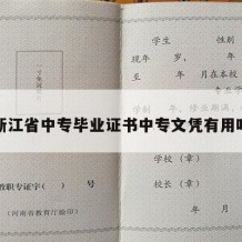 浙江省中专毕业证书中专文凭有用吗