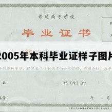 2005年本科毕业证样子图片