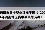 琼海市高中毕业证样子图片(2004年海南地区高中丢失怎么办）