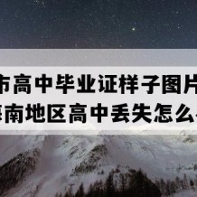 琼海市高中毕业证样子图片(2004年海南地区高中丢失怎么办）