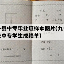 新乡县中专毕业证样本图片(九十年代老中专学生成绩单）