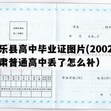 民乐县高中毕业证图片(2002年甘肃普通高中丢了怎么补）