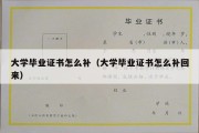 大学毕业证书怎么补（大学毕业证书怎么补回来）