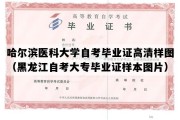 哈尔滨医科大学自考毕业证高清样图（黑龙江自考大专毕业证样本图片）