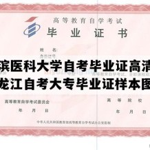 哈尔滨医科大学自考毕业证高清样图（黑龙江自考大专毕业证样本图片）