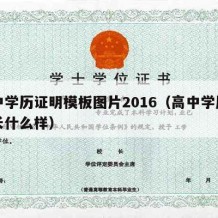 高中学历证明模板图片2016（高中学历证明长什么样）