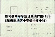 鲁甸县中专毕业证高清样图(1996年云南地区中专做个多少钱）