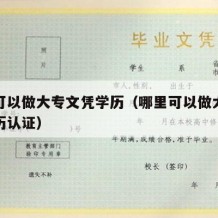 哪里可以做大专文凭学历（哪里可以做大专文凭学历认证）