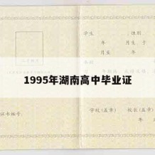 1995年湖南高中毕业证