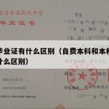 本科毕业证有什么区别（自费本科和本科毕业证有什么区别）