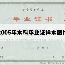 2005年本科毕业证样本图片