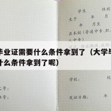 大学毕业证需要什么条件拿到了（大学毕业证需要什么条件拿到了呢）