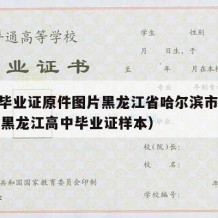 高中毕业证原件图片黑龙江省哈尔滨市（2002年黑龙江高中毕业证样本）