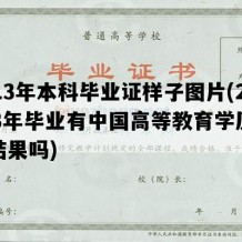 2013年本科毕业证样子图片(2013年毕业有中国高等教育学历查询结果吗)