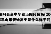 东阿县高中毕业证图片模板(2005年山东普通高中是什么样子的）