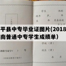 镇平县中专毕业证图片(2018年河南普通中专学生成绩单）