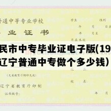 新民市中专毕业证电子版(1999年辽宁普通中专做个多少钱）