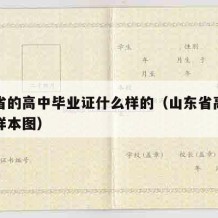 山东省的高中毕业证什么样的（山东省高中毕业证样本图）