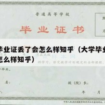 大学毕业证丢了会怎么样知乎（大学毕业证丢了会怎么样知乎）