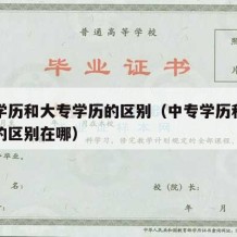 中专学历和大专学历的区别（中专学历和大专学历的区别在哪）