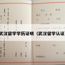 武汉留学学历证明（武汉留学认证）