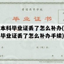 大学本科毕业证丢了怎么补办(大学本科毕业证丢了怎么补办手续)