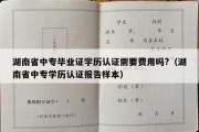 湖南省中专毕业证学历认证需要费用吗?（湖南省中专学历认证报告样本）