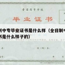 全日制中专毕业证书是什么样（全日制中专毕业证书是什么样子的）