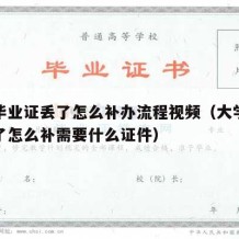 大学毕业证丢了怎么补办流程视频（大学毕业证丢了怎么补需要什么证件）